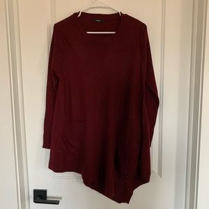 Very J Asymmetrical Pocketed Cape style Sweater